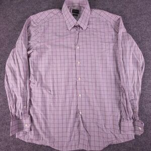 Ermenegildo Zegna Men's Shirt XL Plaid Long Sleeve Button Cento Quaranta